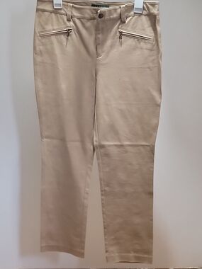 Ralph Lauren Petite Tan Cotton Blend Pants